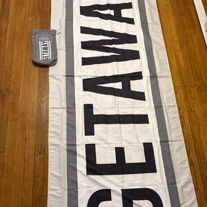 Away Gray and White Beach Towel